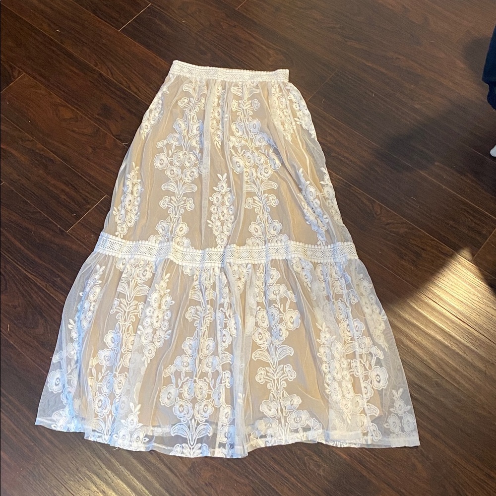 New Altar’d State Arissa Floral Embroidered Maxi Skirt